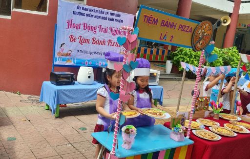 Hoạt động trải nghiệm Bé làm bánh Pizza năm 2023
