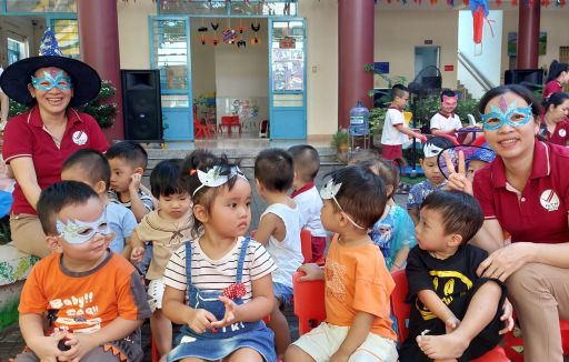 Lễ hội Halloween của các bé trường MN Ngô Thời Nhiệm sáng nay